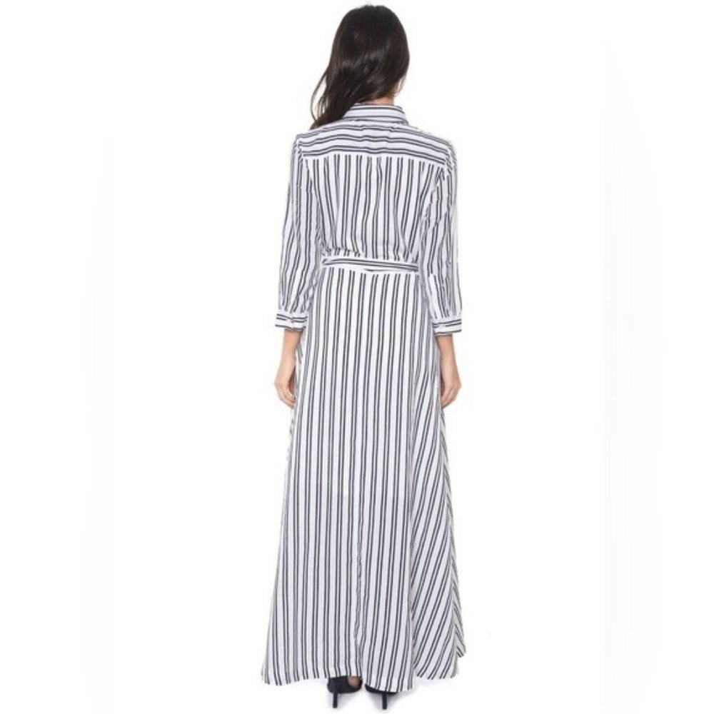 NWOT Banana Republic Striped Maxi Shirt Dress - Picture 2 of 6